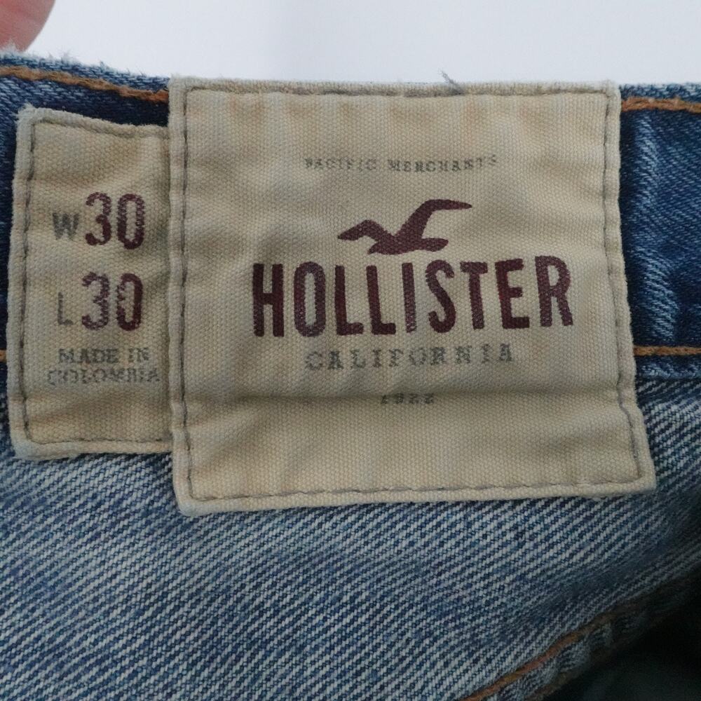 Hollister Jeans Mens 30x30 Straight Leg Classic Fit Distressed Denim Pants - Picture 3 of 14